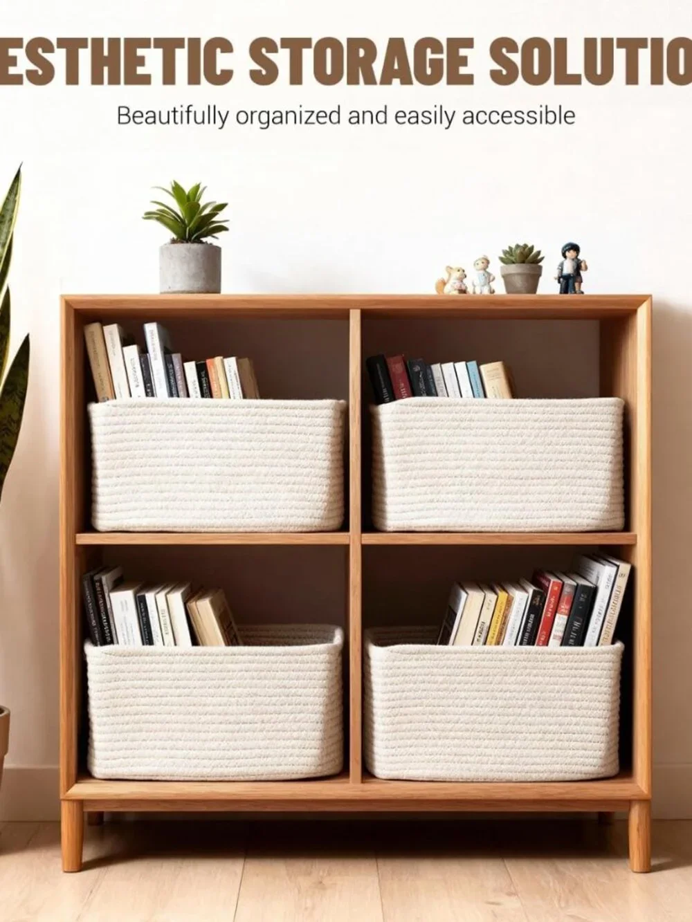 New 5 Pack Woven Storage Baskets, Decorative Storage Bins for Organizing | 13.8'